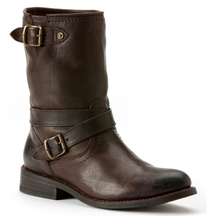 Frye Boots Jayden Cross Engineer Antique Dark Brown Distressed Leather Size 7.5